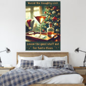 Retro 50s Avoid The Naughty List Christmas Martini キャンバスプリント (インサイチュ (寝室))