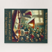 Retro 50s Avoid The Naughty List Christmas Martini ジグソーパズル (横)