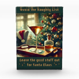 Retro 50s Avoid The Naughty List Christmas Martini フォトブロック
