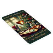 Retro 50s Avoid The Naughty List Christmas Martini マグネット (右側)
