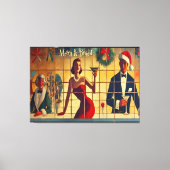 Retro 50s Christmas Eve Bar Last Call Martini キャンバスプリント (正面)