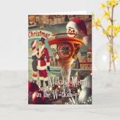 Retro 50s Cocktail Making Merry Christmas Workshop カード (黄色い花)