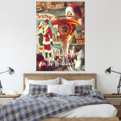 Retro 50s Cocktail Making Merry Christmas Workshop キャンバスプリント (インサイチュ (寝室))