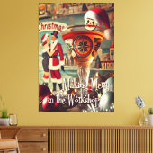 Retro 50s Cocktail Making Merry Christmas Workshop キャンバスプリント (インサイチュ (リビング))