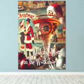 Retro 50s Cocktail Making Merry Christmas Workshop キャンバスプリント (インサイチュ (ウッドフロア))