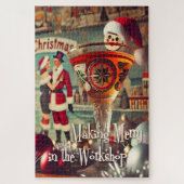 Retro 50s Cocktail Making Merry Christmas Workshop ジグソーパズル (縦)