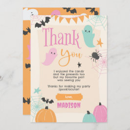 Retro 50s Halloween Party Thank You Card 招待状