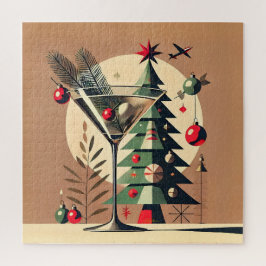 Retro 50s Jet Set Christmas Tree Martini ジグソーパズル