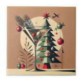 Retro 50s Jet Set Christmas Tree Martini タイル (正面)