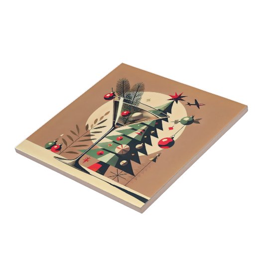 Retro 50s Jet Set Christmas Tree Martini タイル (側面)