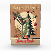 Retro 50s Jet Set Christmas Tree Martini フォトブロック (正面)