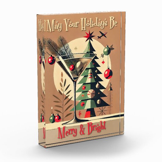 Retro 50s Jet Set Christmas Tree Martini フォトブロック (左)