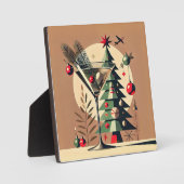 Retro 50s Jet Set Christmas Tree Martini フォトプラーク (正面)