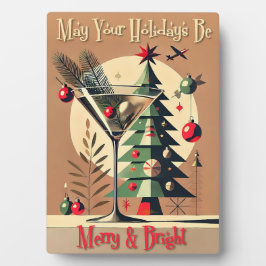 Retro 50s Jet Set Christmas Tree Martini フォトプラーク