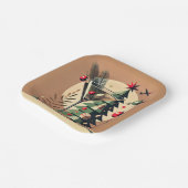 Retro 50s Jet Set Christmas Tree Martini ペーパープレート (傾斜あり)