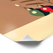 Retro 50s Jet Set Christmas Tree Martini ポスター (コーナー)