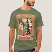 Retro 50s Jet Set Christmas Tree Martini Tシャツ (正面)