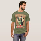 Retro 50s Jet Set Christmas Tree Martini Tシャツ (正面フル)