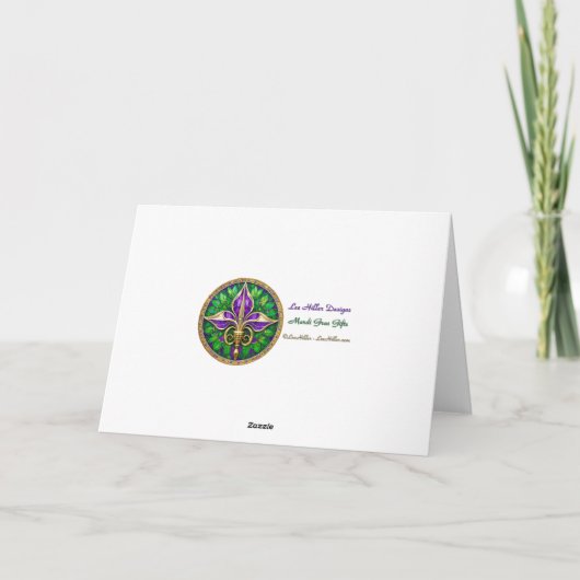 Retro 50s Mardi Gras Cocktail Party カード (裏面)