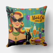 Retro 50s Mardi Gras Cocktail Party クッション (裏面)