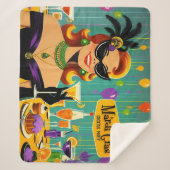 Retro 50s Mardi Gras Cocktail Party シェルパブランケット (正面)