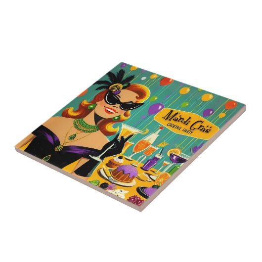Retro 50s Mardi Gras Cocktail Party タイル (側面)
