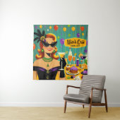 Retro 50s Mardi Gras Cocktail Party タペストリー (インサイチュ)