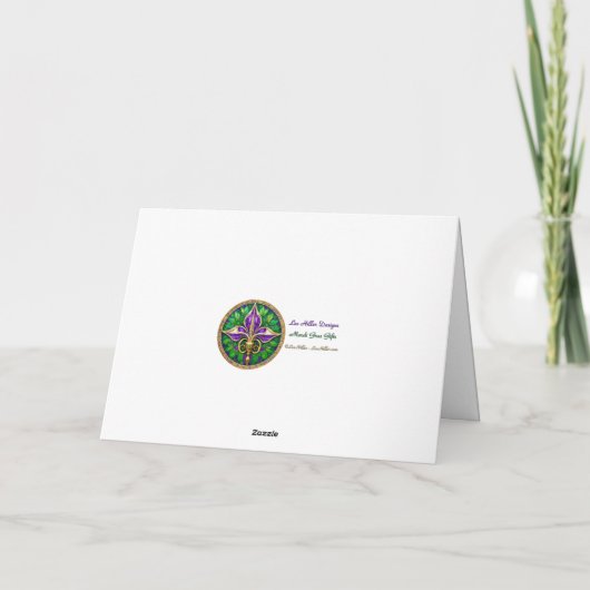 Retro 50s Mardi Gras Martini Cocktail Party カード (裏面)