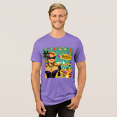 Retro 50s Mardi Gras Martini Cocktail Party トライブレンドＴシャツ (正面全面)