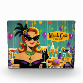 Retro 50s Mardi Gras Martini Cocktail Party フォトブロック