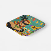 Retro 50s Mardi Gras Martini Cocktail Party ペーパープレート (傾斜あり)