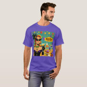 Retro 50s Mardi Gras Martini Cocktail Party Tシャツ (正面フル)