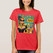 Retro 50s Mardi Gras Martini Cocktail Party Tシャツ (正面)