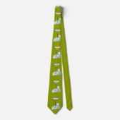 Retro 50s Martini Glass Party Time (Moss Green) ネクタイ (正面)