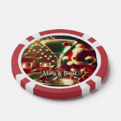 Retro 50s Santa Christmas Green Martini ポーカーチップ (シングル)