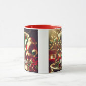 Retro 50s Santa Christmas Green Martini マグカップ (中央)