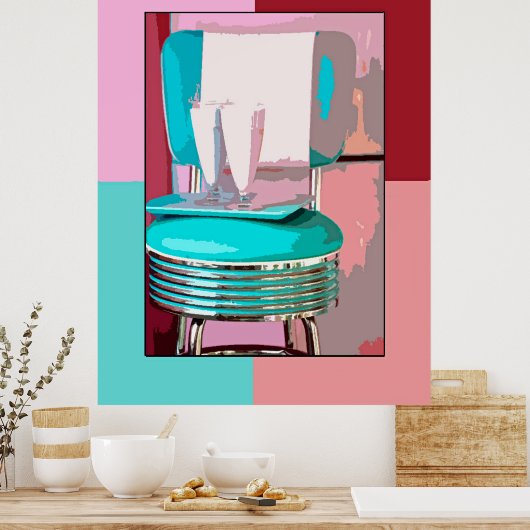 Retro 50s Soda Bar ポスター (キッチン)