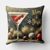 Retro 50s Triple Cranberry Christmas Martini クッション (裏面)
