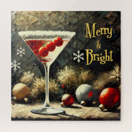 Retro 50s Triple Cranberry Christmas Martini ジグソーパズル