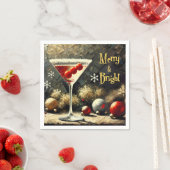 Retro 50s Triple Cranberry Christmas Martini スタンダードカクテルナプキン (インサイチュ)