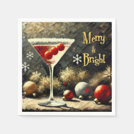 Retro 50s Triple Cranberry Christmas Martini スタンダードカクテルナプキン