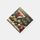 Retro 50s Triple Cranberry Christmas Martini スタンダードカクテルナプキン (角)