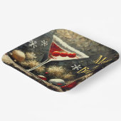 Retro 50s Triple Cranberry Christmas Martini ペーパープレート (傾斜あり)