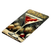 Retro 50s Triple Cranberry Christmas Martini マグネット (左側)