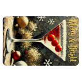 Retro 50s Triple Cranberry Christmas Martini マグネット (横)