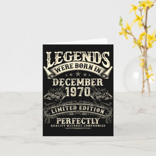 Retro 55th Birthday For Men 55 Year Old December 1 カード (黄色い花)