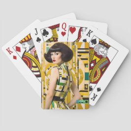 Retro 60's beauty girl geometric fashion big hair トランプ