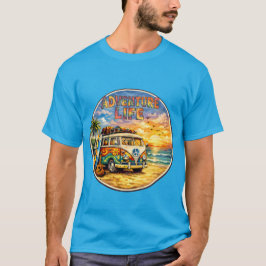 Retro 60s Hippie Beach Sunset | Adventure Van Life Tシャツ