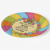 Retro 60s Music Theme 80th Birthday Party Paper Pl ペーパープレート (アングル)