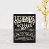 Retro 62nd Birthday For Men 62 Year Old October 19 カード (黄色い花)